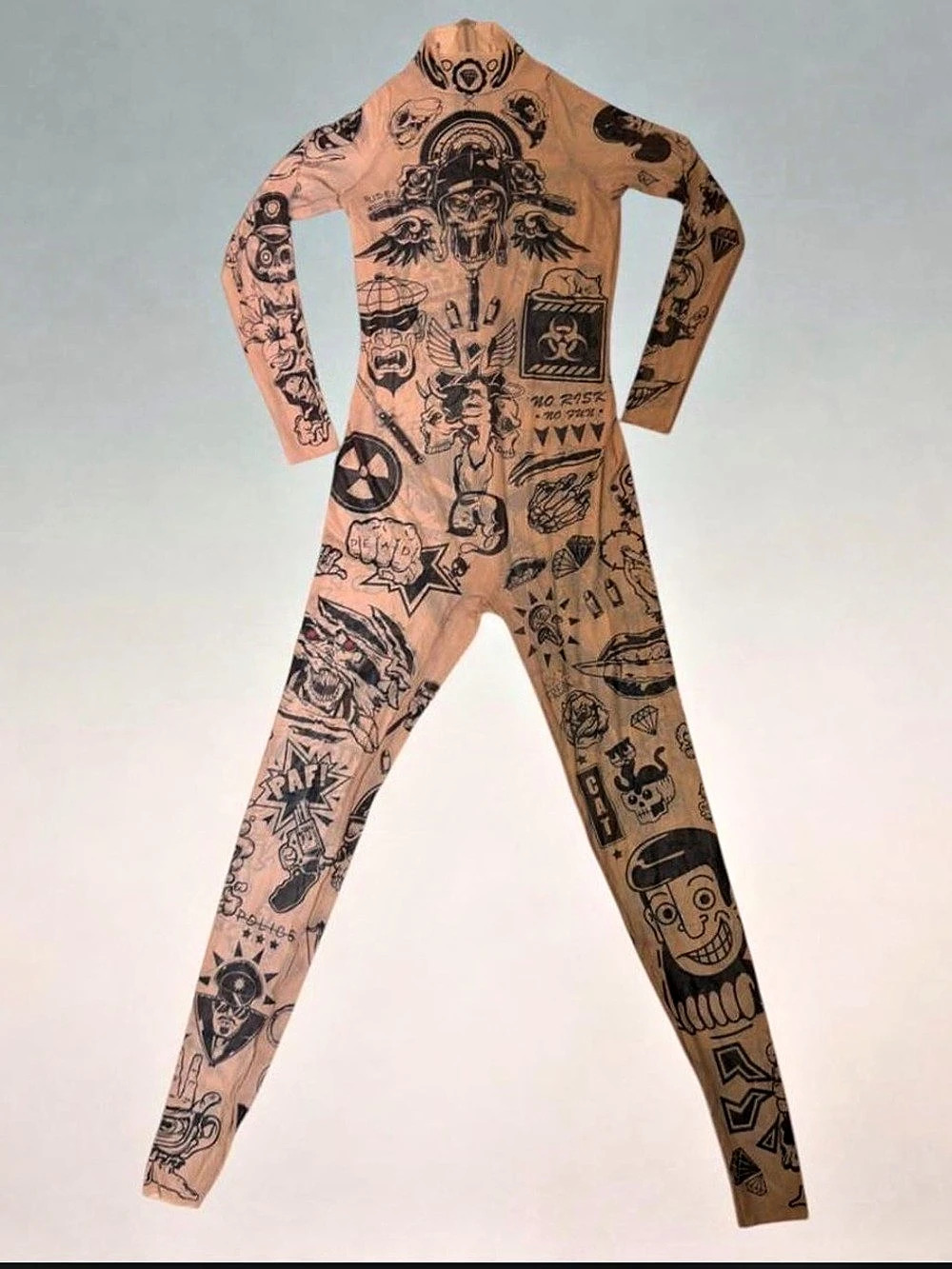 Nude Tattoo Mesh Jumpsuit